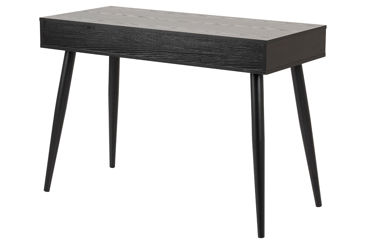 Bureau scandinave 3 tiroirs noir mat BALZAC