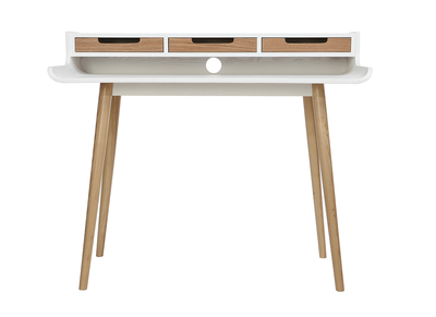 Bureau scandinave bois blanc avec rangements OPUS