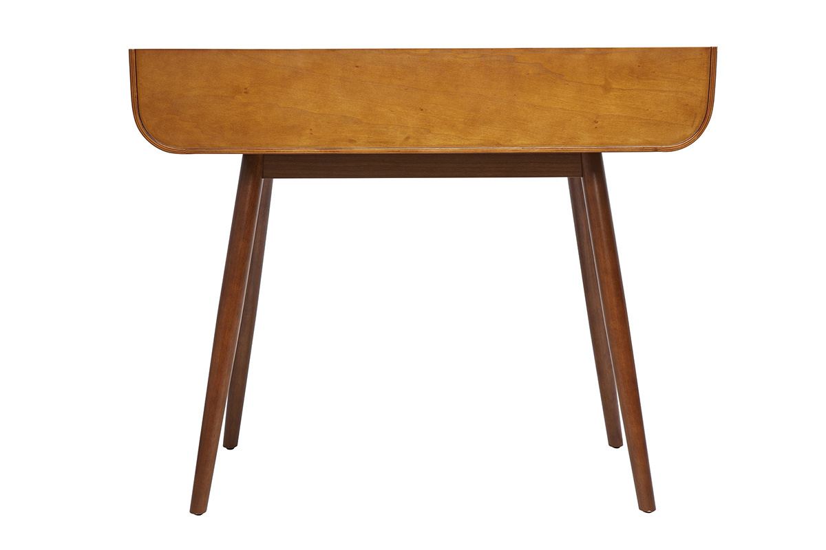 Bureau scandinave bois fonc avec rangements 2 tiroirs L100 cm HALLEN
