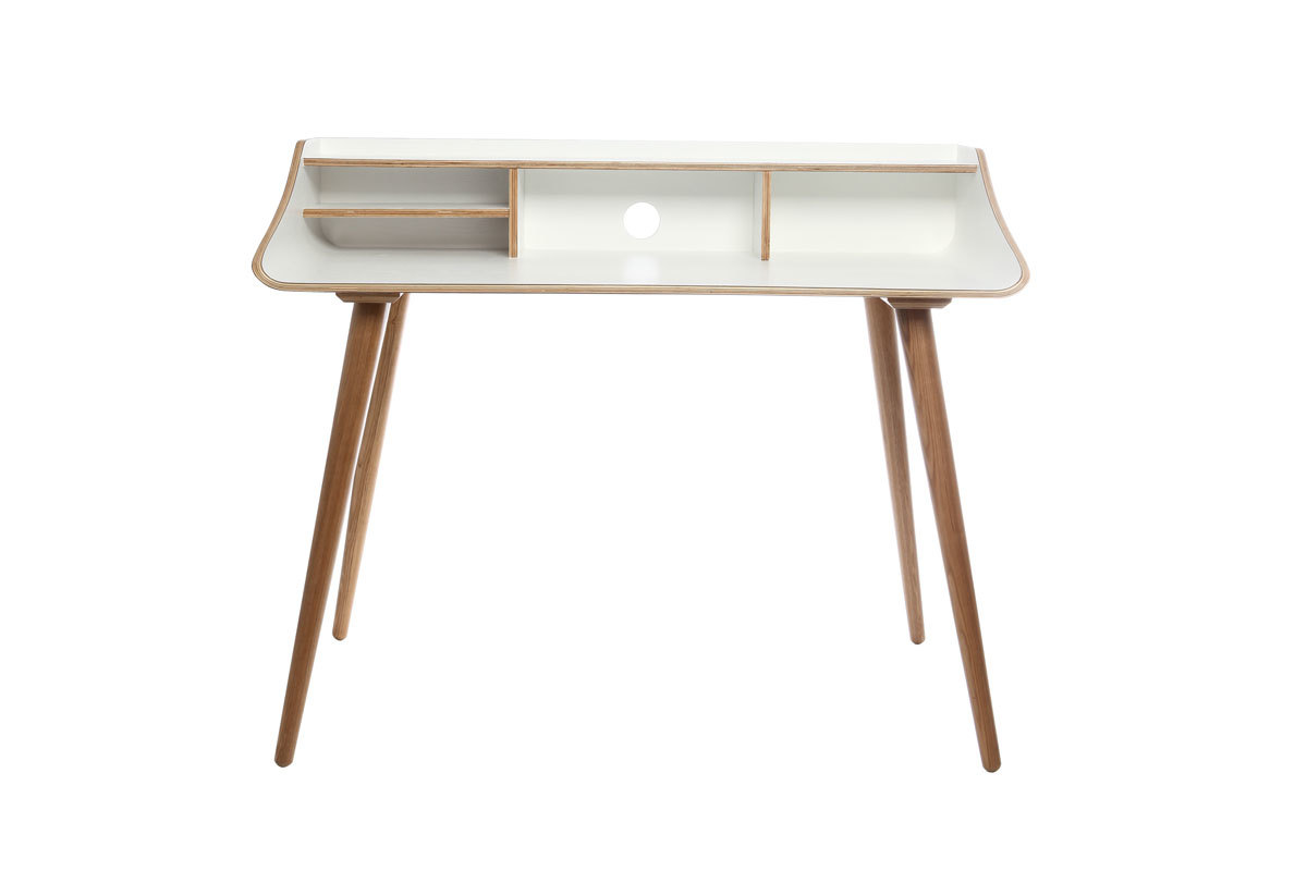Bureau scandinave finition bois teint� blanc NORDECO