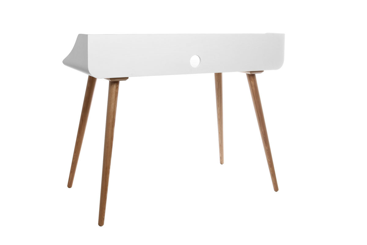 Bureau scandinave finition bois teint� blanc NORDECO