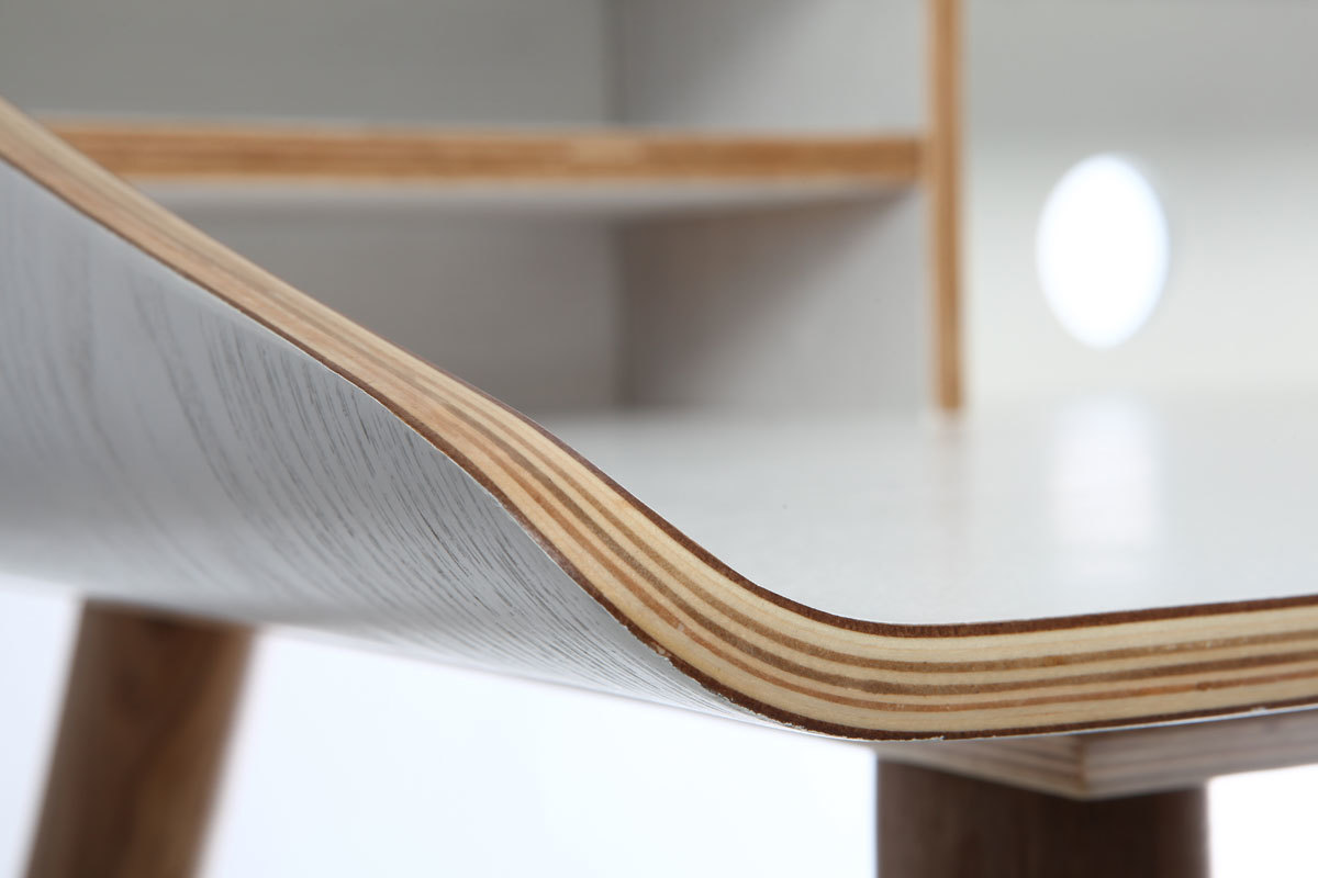 Bureau scandinave finition bois teint� blanc NORDECO