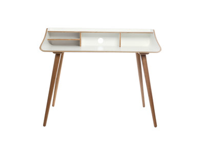 Bureau scandinave finition bois teint&eacute; blanc NORDECO