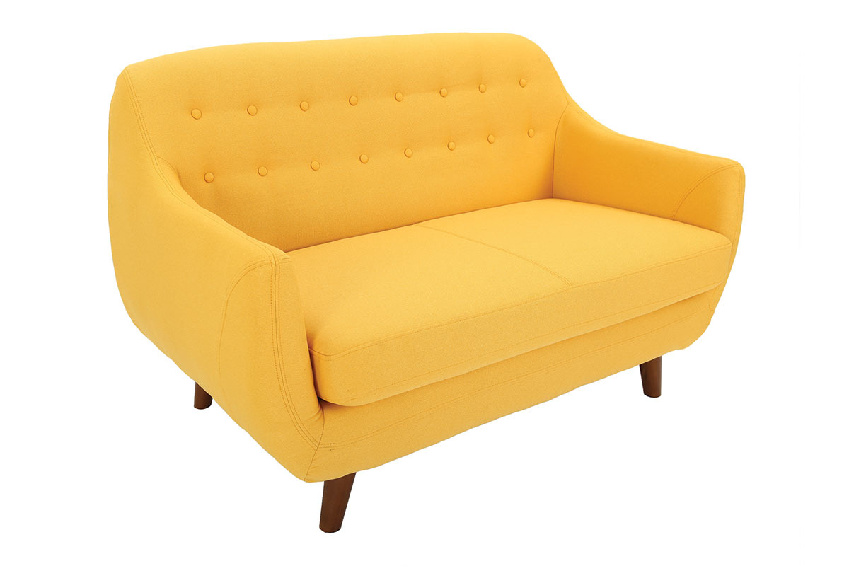 Canap� 2 places design d�houssable jaune YNOK