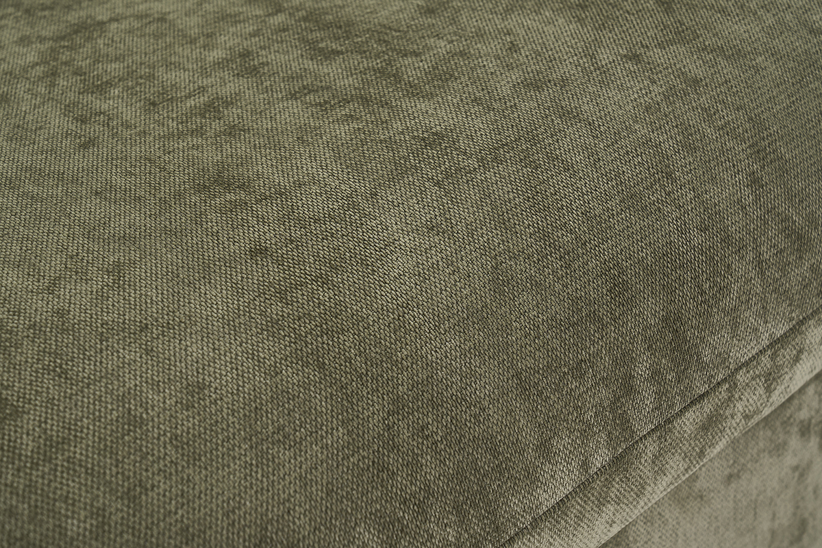 Canap� 2 places en tissu effet velours textur� vert kaki PAULIN