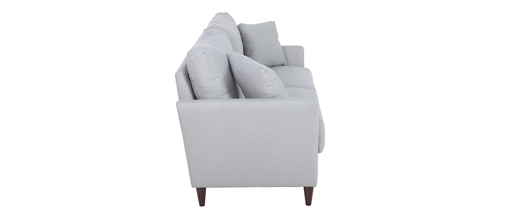Canapé 3 places design en tissu gris clair avec rangement MEDLEY