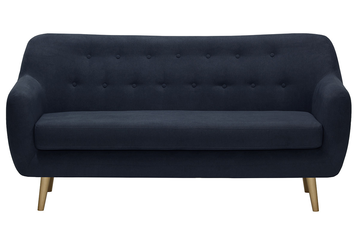 Canap� 3 places design tissu bleu fonc� ABSOLUTE