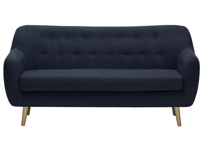 Canap&eacute; 3 places design tissu bleu fonc&eacute; ABSOLUTE
