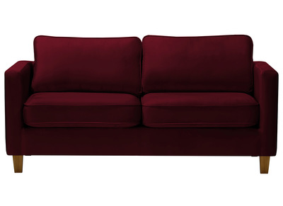 Canap&eacute; 3 places design velours bordeaux LYRIC