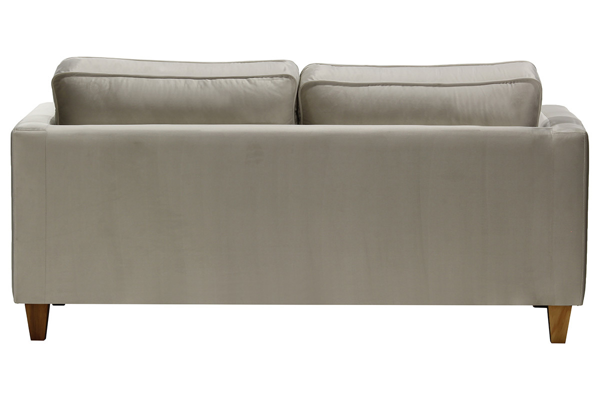 Canap� 3 places design velours gris clair LYRIC
