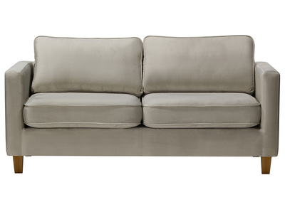 Canap&eacute; 3 places design velours gris clair LYRIC