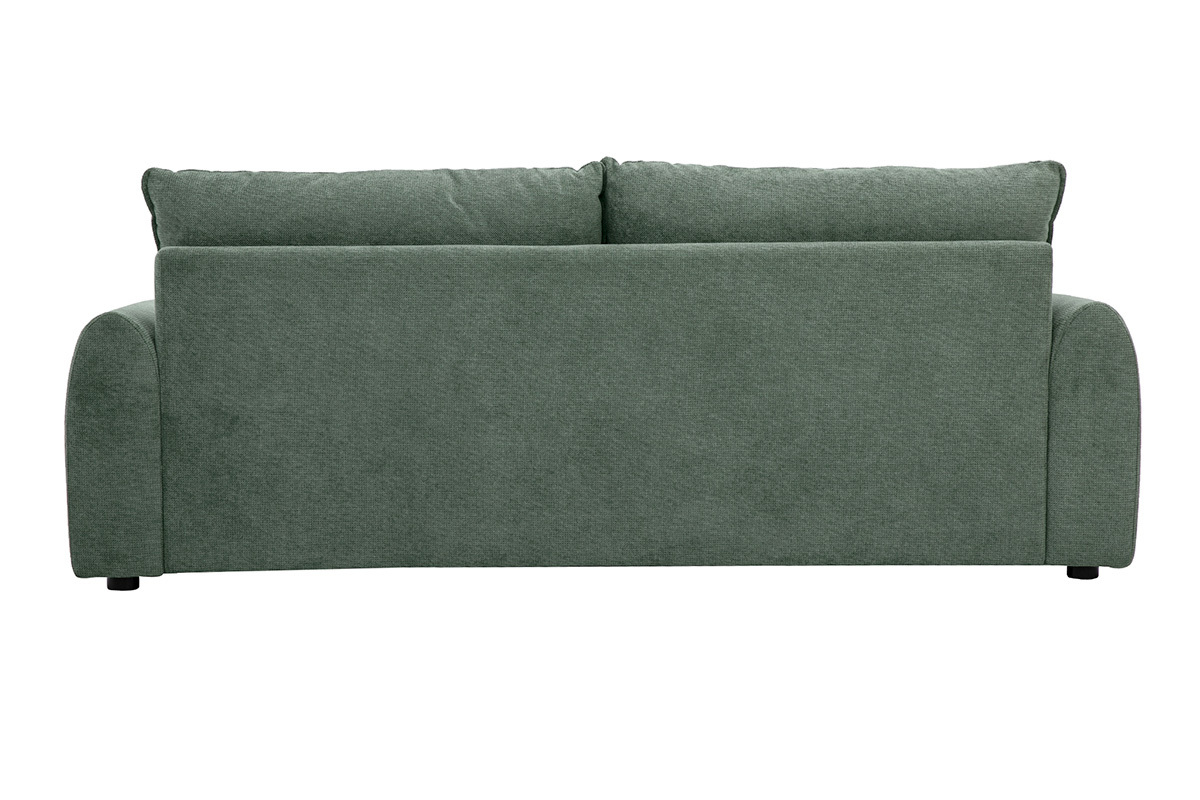 Canap� 3 places en tissu chenille vert kaki PIO