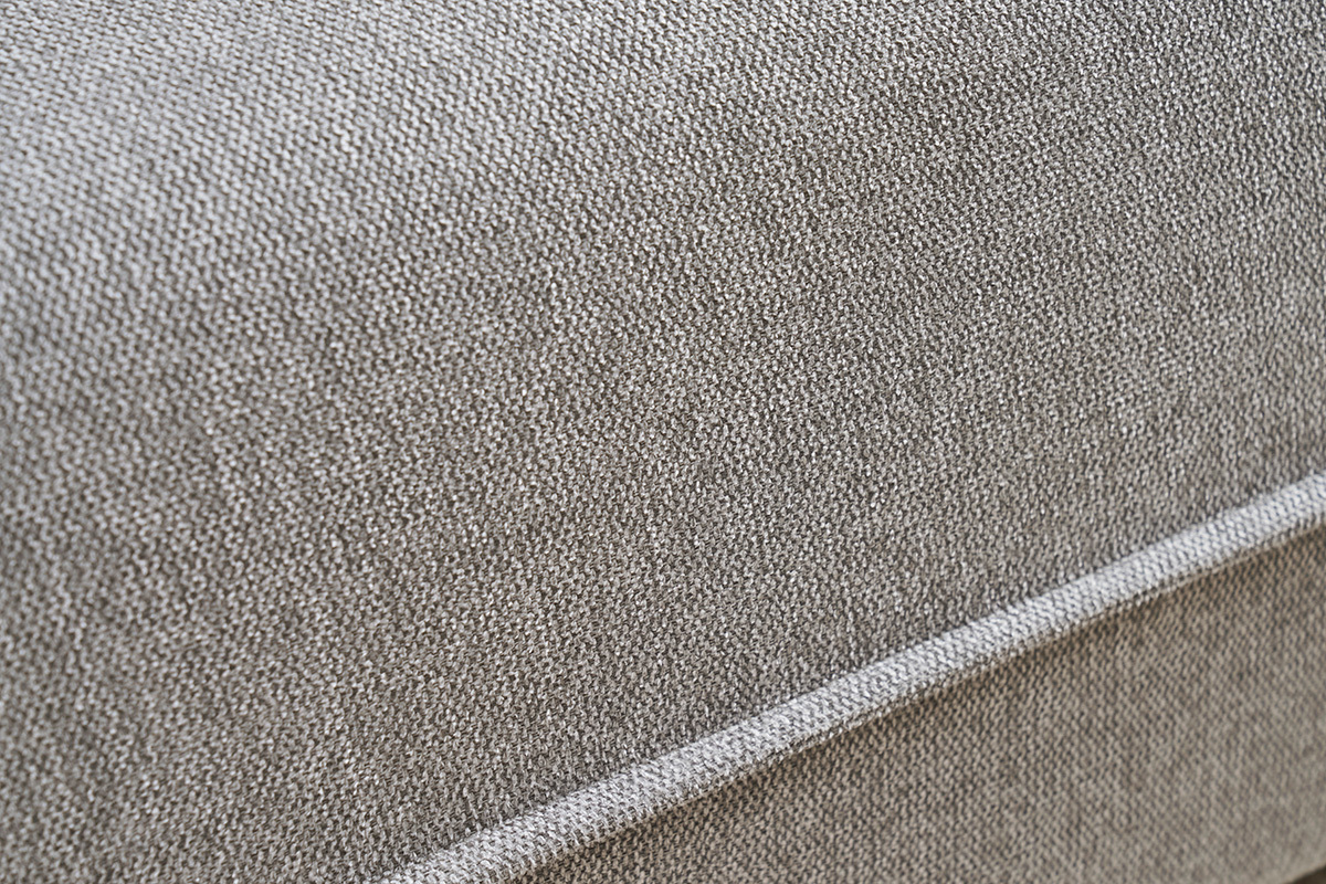 Canap 3 places en tissu effet velours textur gris PIO