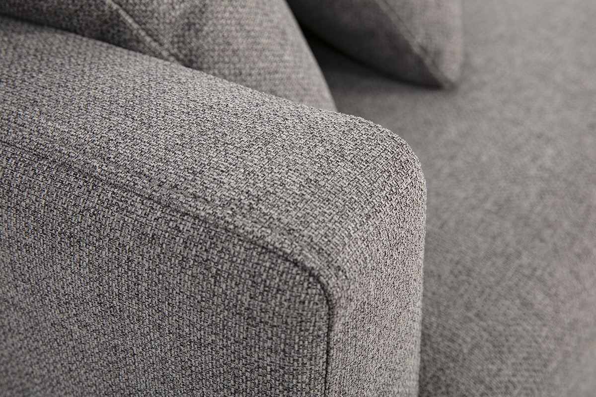 Canap� 3 places en tissu gris et bois clair MUNIK