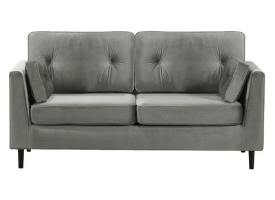 Canap&eacute; 3 places velours gris WILLIAM