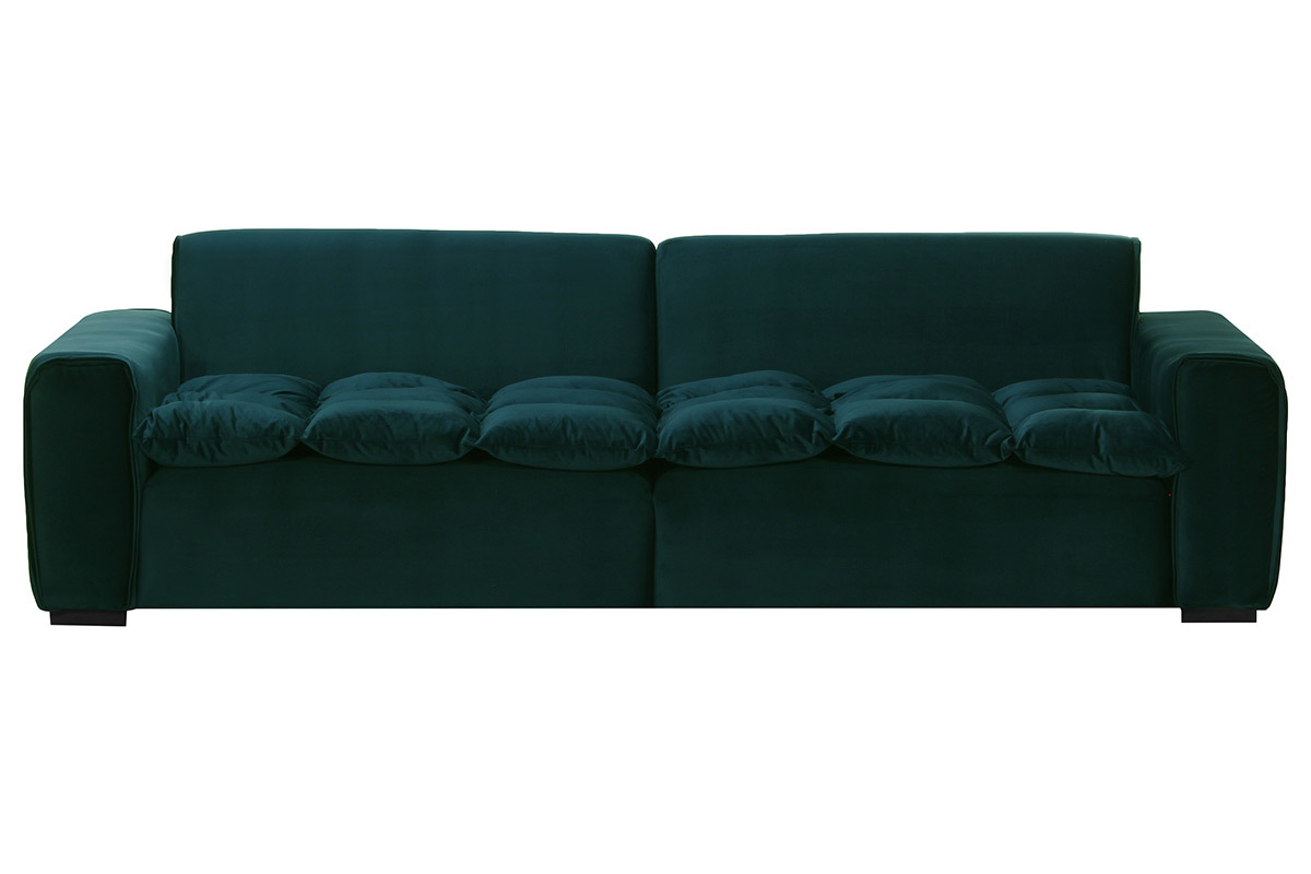 Canap� 4 places design velours vert opale MELLOW