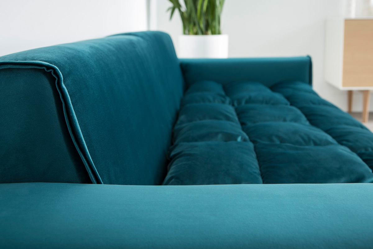 Canap� 4 places design velours vert opale MELLOW