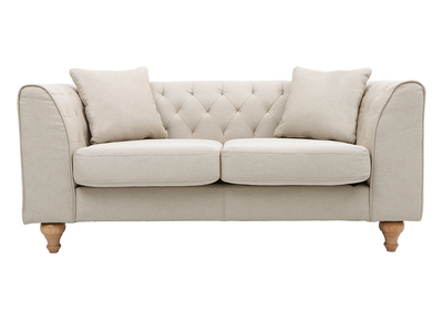 Canap&eacute; classique tissu coloris naturel 2 places MONTAIGNE