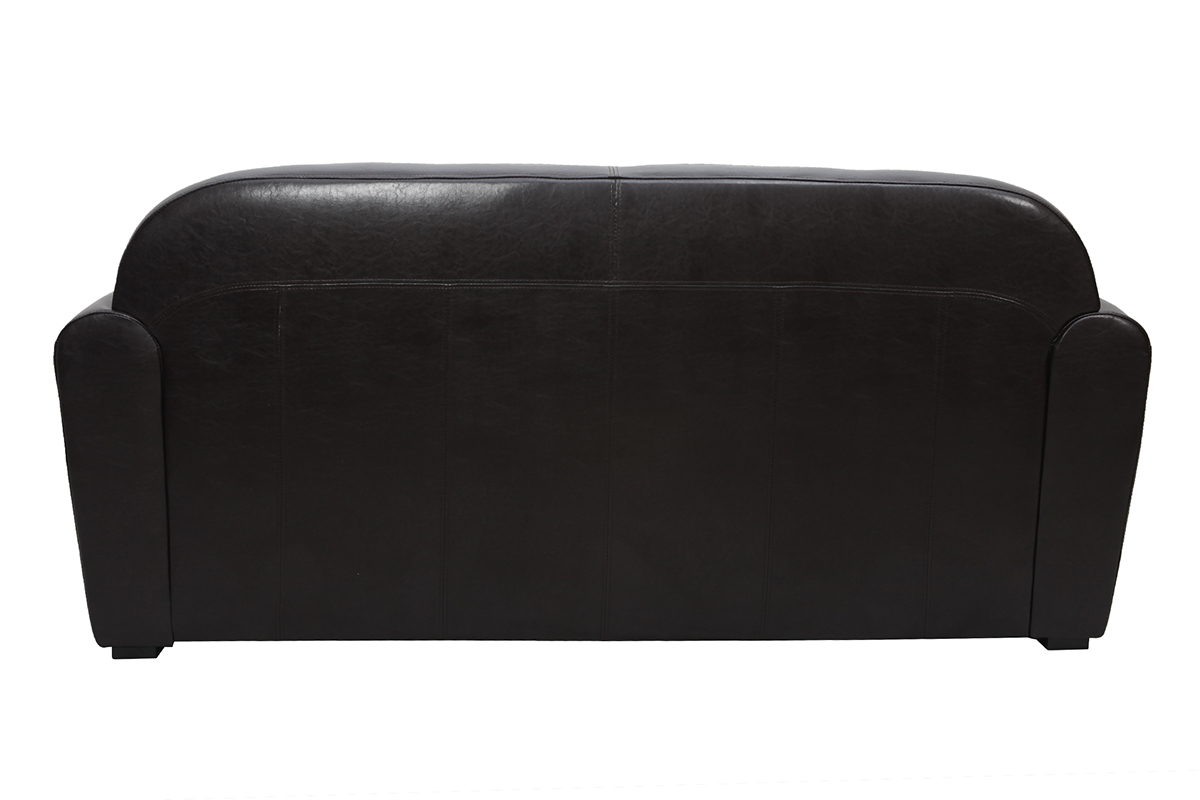 Canap� Club convertible cuir marron fonc� 3 places - cuir de vachette