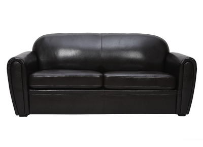 Canap&eacute; Club convertible cuir marron fonc&eacute; 3 places - cuir de vachette