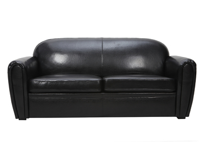 Canap&eacute; Club convertible cuir noir 3 places - Cuir de vachette
