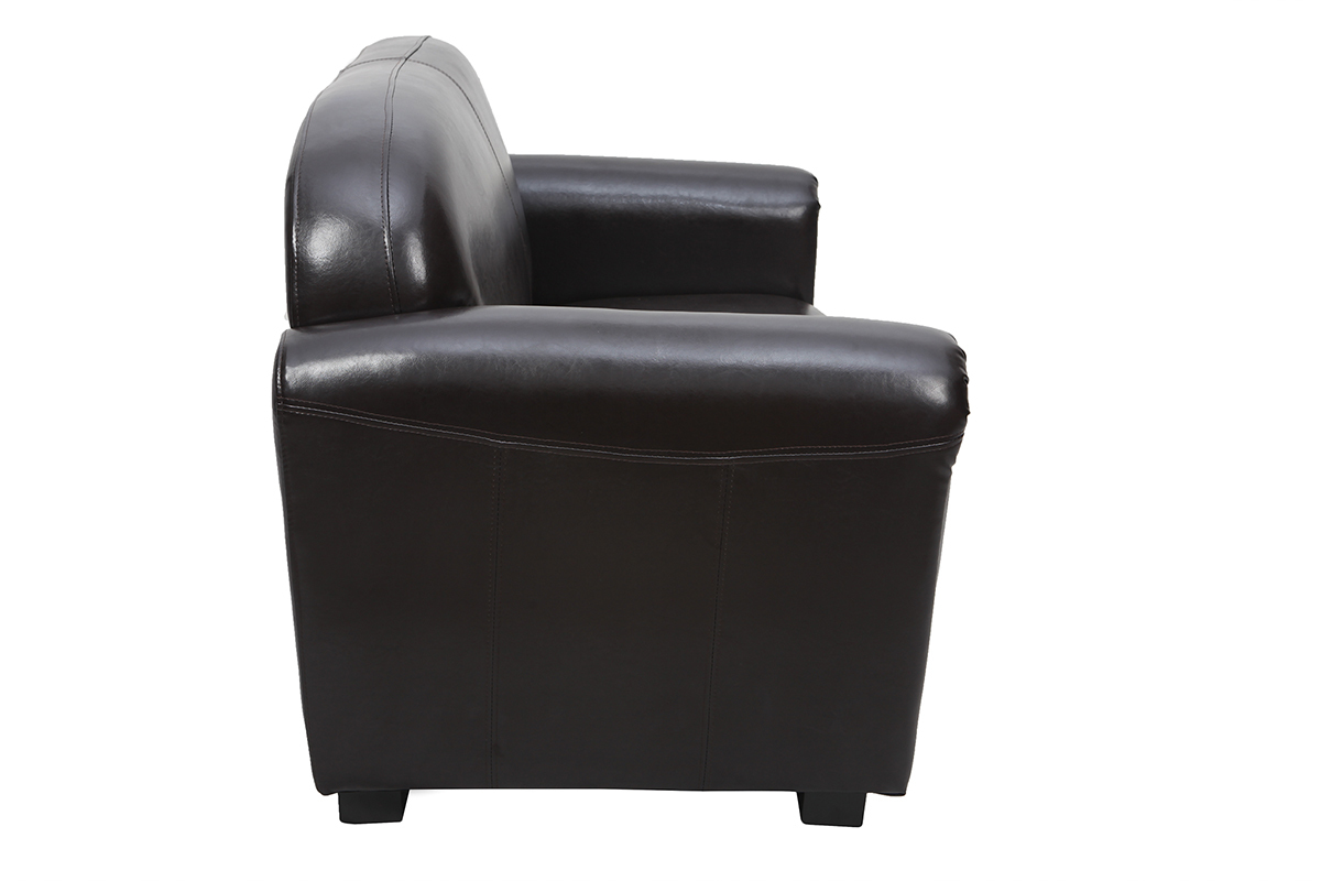Canap� Club cuir marron fonc� 2 places - cuir de vachette