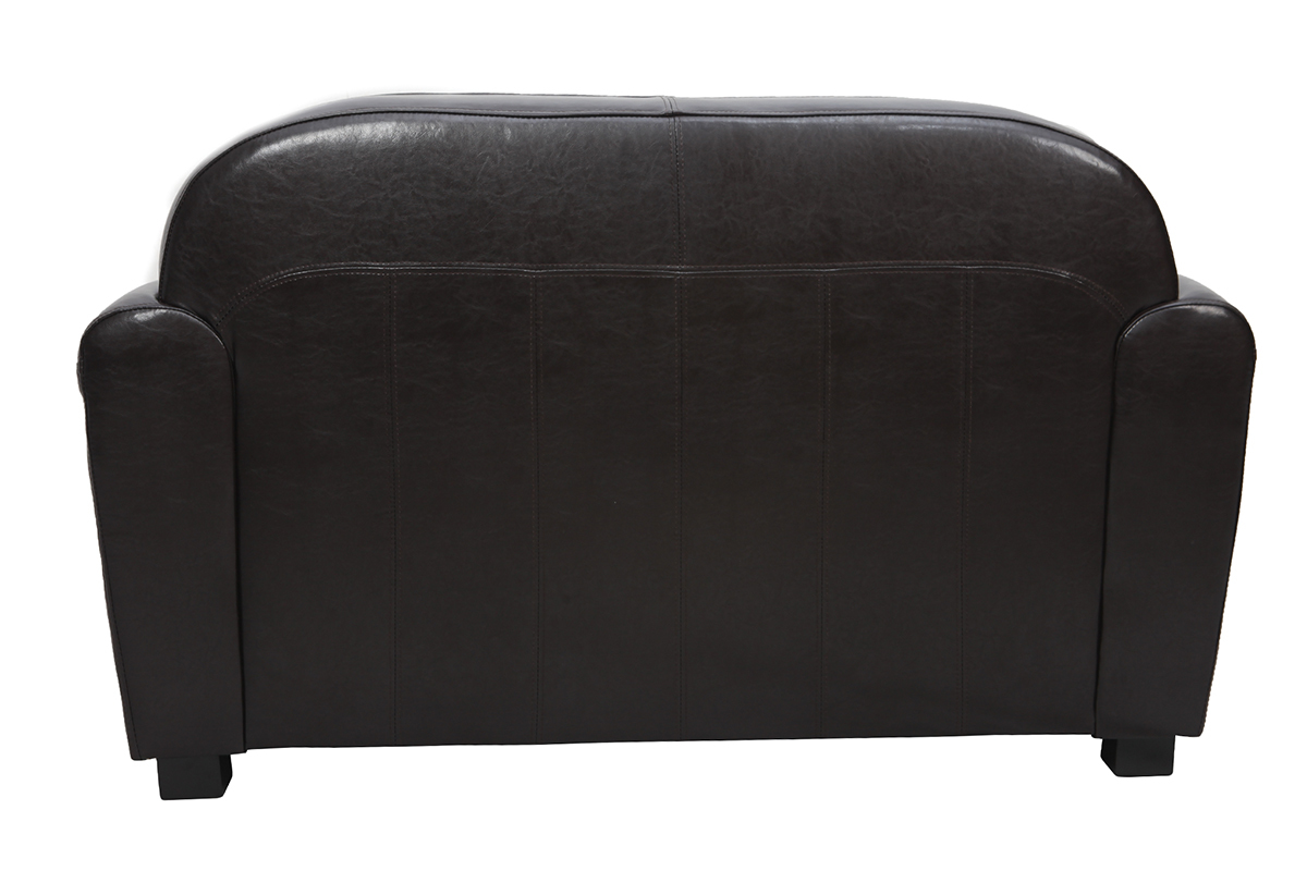 Canap� Club cuir marron fonc� 2 places - cuir de vachette