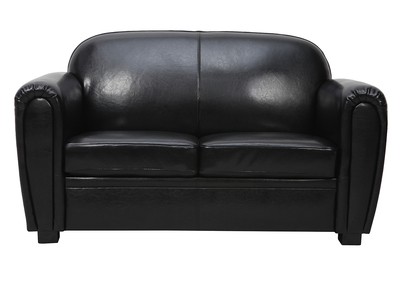 Canap&eacute; Club cuir noir 2 places - cuir de vachette