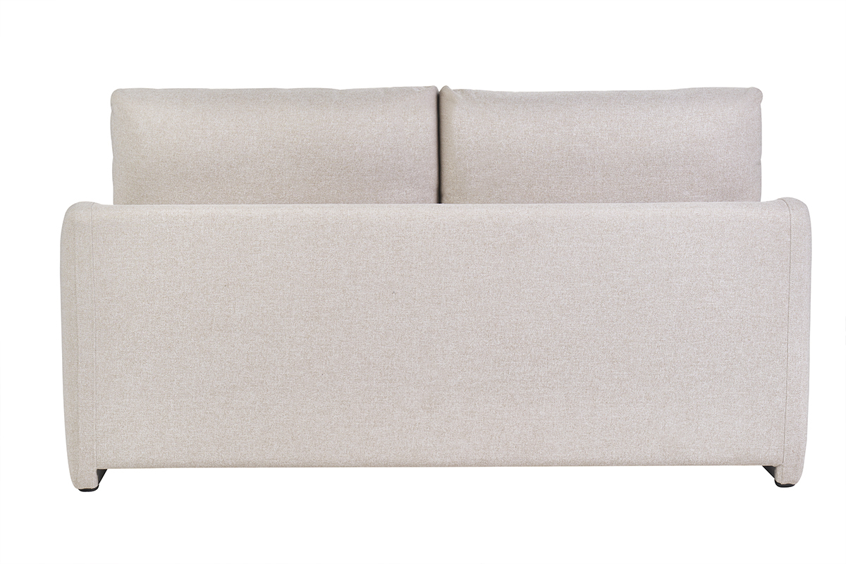 Canap convertible 2 places en tissu beige crme PAULIN