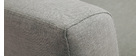 Canapé convertible 2 places en tissu gris clair LEON