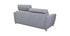 Canapé convertible 3 places avec têtières ajustables gris avec matelas 13 cm GOYA
