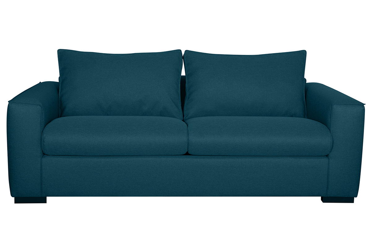 Canap convertible 3 places bleu canard matelas 10 cm BOLI