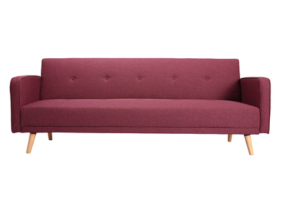 Canap&eacute; convertible 3 places design scandinave prune ULLA