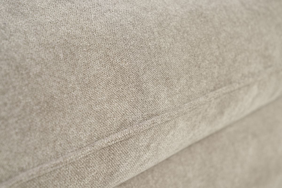 Canap convertible 3 places en tissu effet velours taupe avec matelas 12 cm ARMAND