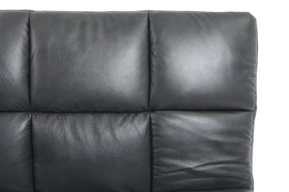 Canap� convertible cuir 3 places gris MANHATTAN - cuir de vache