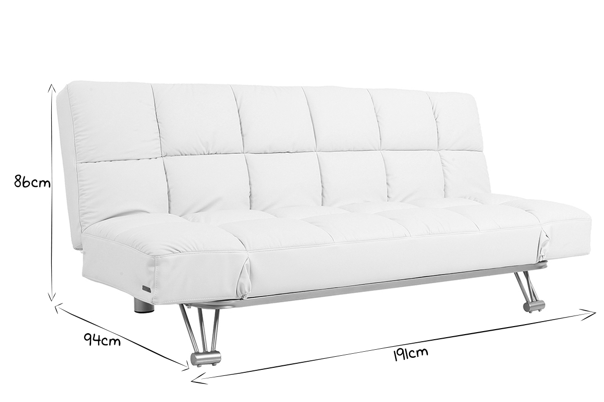 Canap� convertible cuir 3 places rouge MANHATTAN - cuir de vache