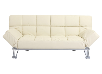 Canap&eacute; convertible cuir beige 3 places Manhattan - Cuir de vache
