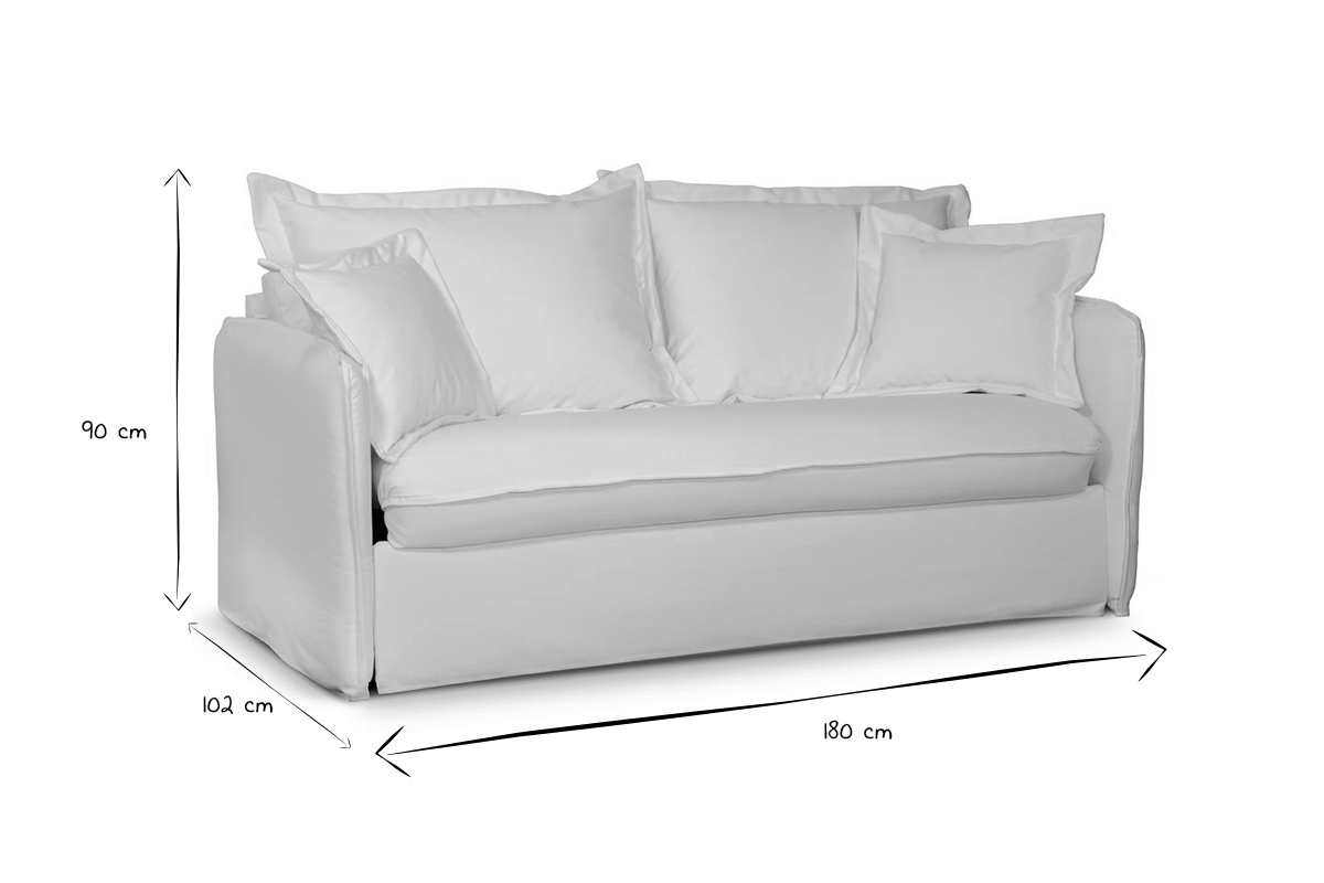 Canap convertible dhoussable en coton blanc crme ALDO