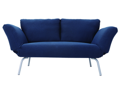 Canap&eacute; convertible design 2 places  bleu ELMER