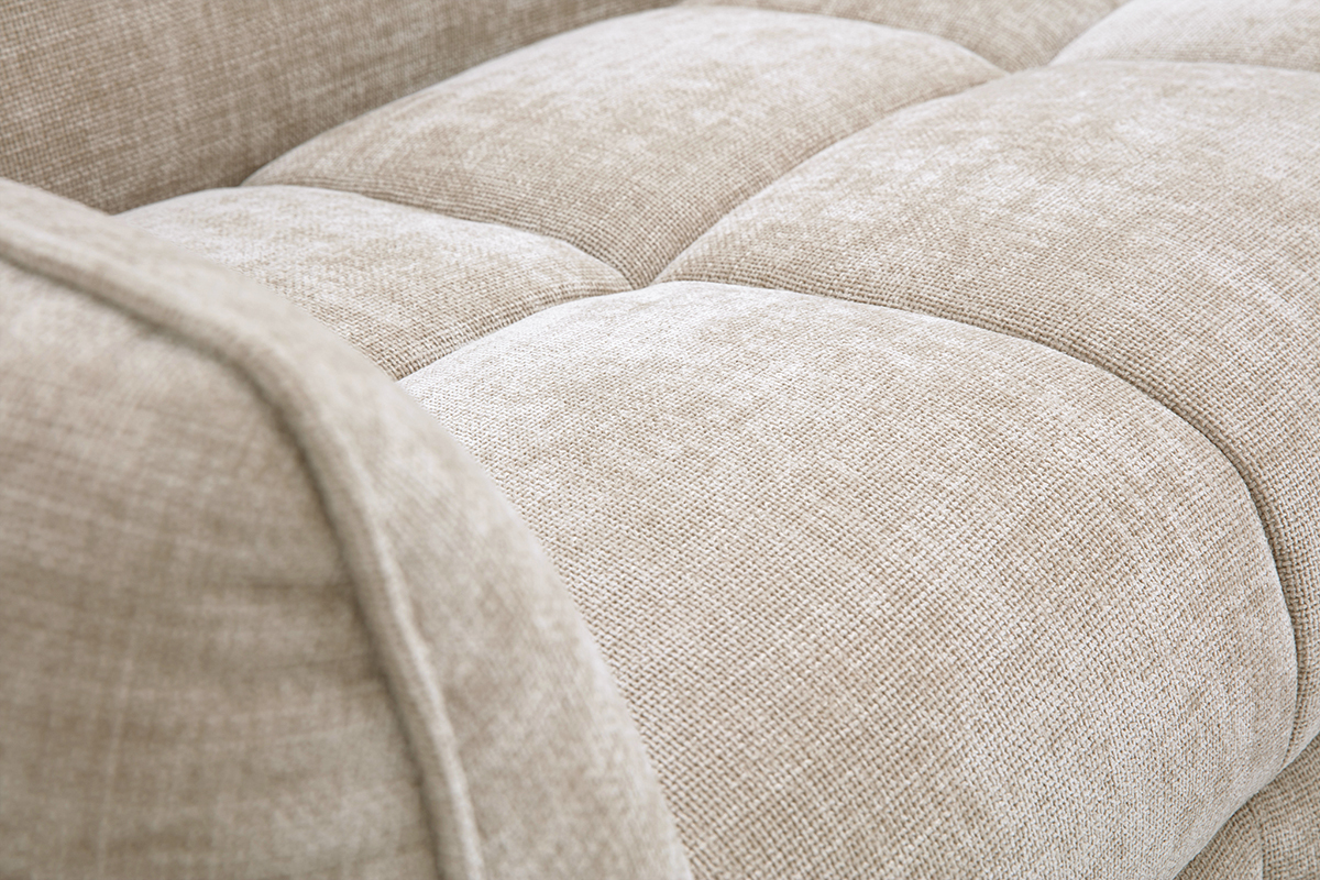 Canap� convertible design 3 places en tissu effet velours textur� taupe WONDER
