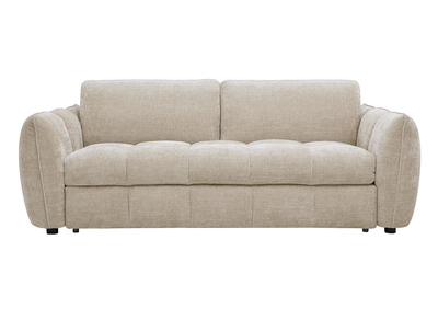 Canap&eacute; convertible design 3 places en tissu effet velours textur&eacute; taupe WONDER