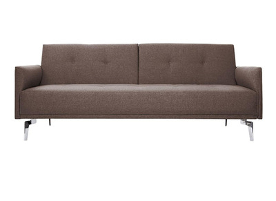 Canap&eacute; convertible design 3 places marron clair ELIN