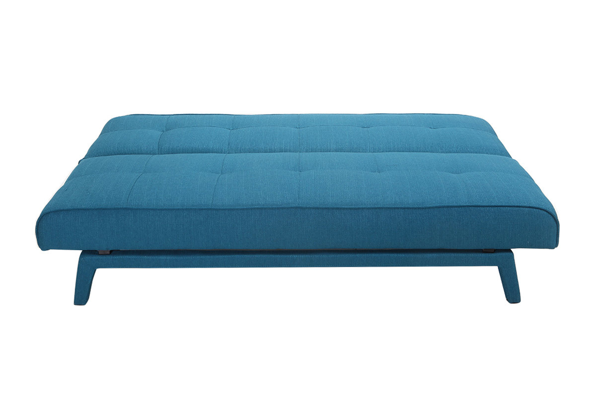 Canap� convertible design 3 places tissu bleu canard BUCK