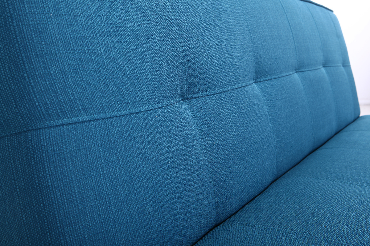 Canap� convertible design 3 places tissu bleu canard BUCK