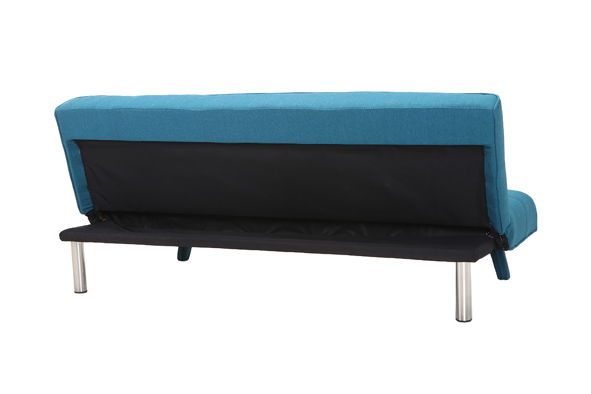 Canap� convertible design 3 places tissu bleu canard BUCK