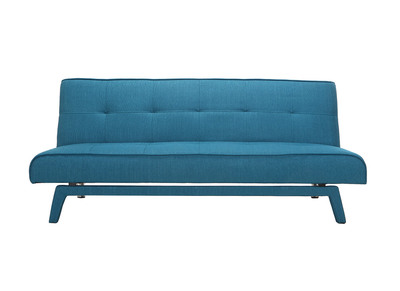 Canap&eacute; convertible design 3 places tissu bleu canard BUCK