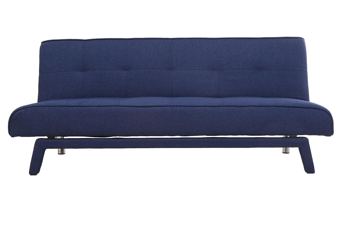 Canap� convertible design 3 places tissu bleu fonc� BUCK