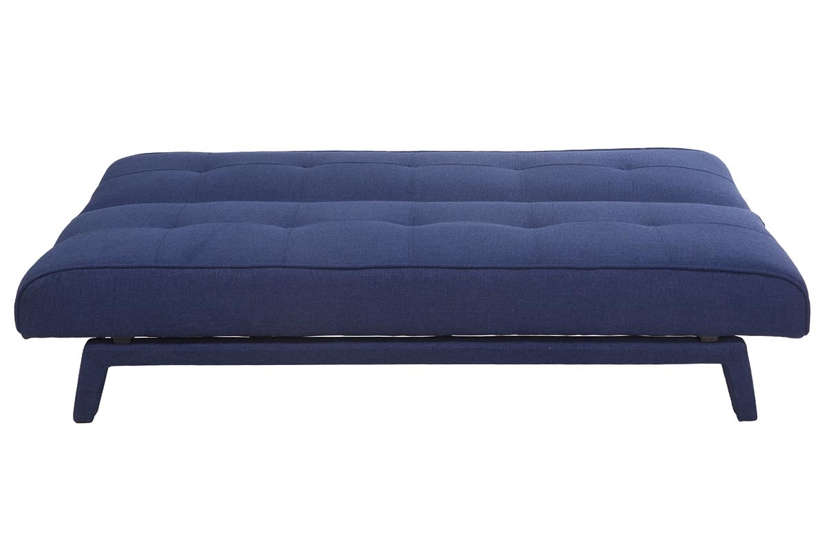 Canap� convertible design 3 places tissu bleu fonc� BUCK