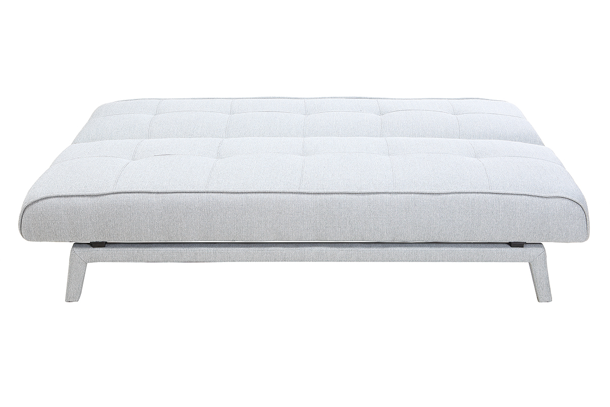 Canap� convertible design 3 places tissu gris clair BUCK