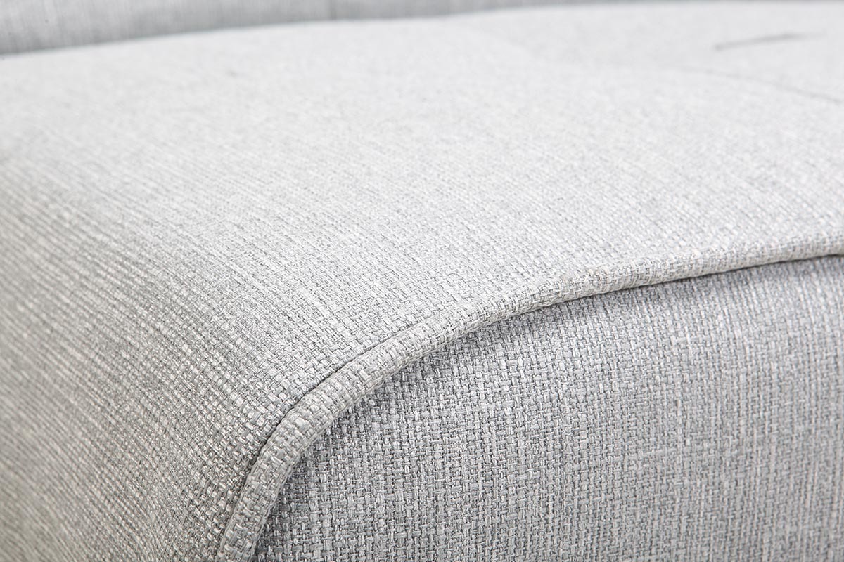 Canap� convertible design 3 places tissu gris clair BUCK